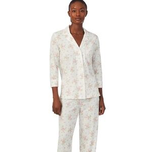 Lauren Ralph Lauren 3/4 Sleeve Knit Long Pajamas TOP
